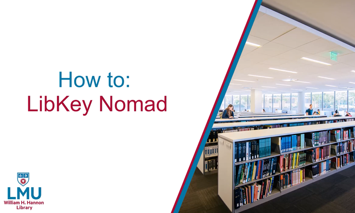 How to Libkey Nomad title with photo of library reference section